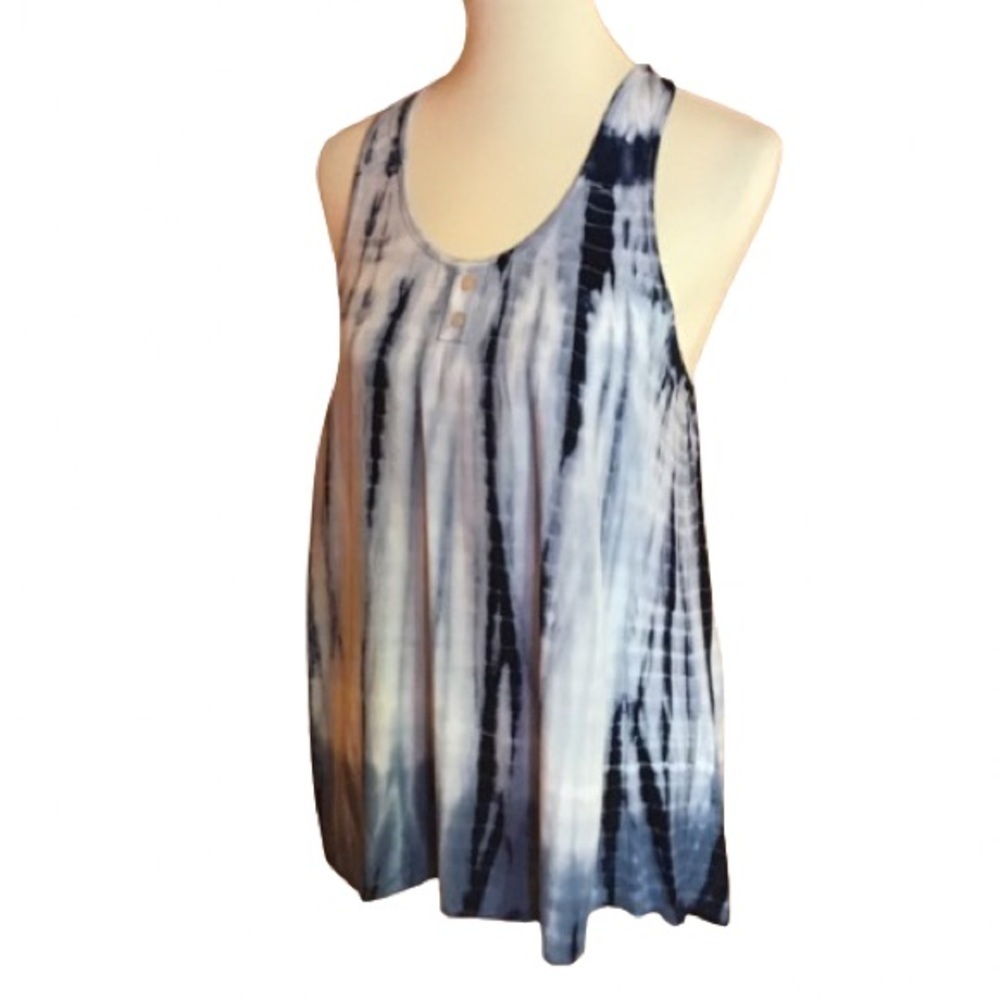 TRYST Hippie Chic Blue Tie Dye Tank Top